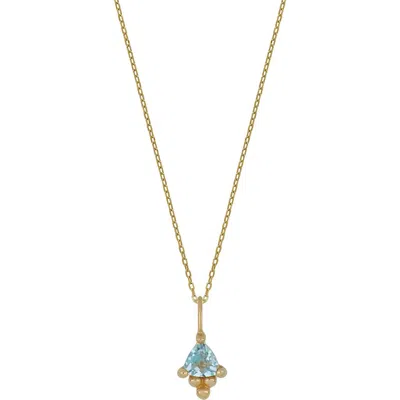 Bony Levy Blc Pendant Necklace In 14k Yellow Gold/blue Topaz