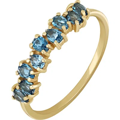 Bony Levy Blc Staggered Blue Topaz Ring In Gold