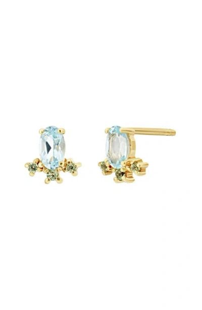 Bony Levy Blc Topaz & Peridot 14k Gold Stud Earrings