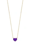 Bony Levy Blg 14k Gold Enamel Heart Pendant Necklace In 14k Yellow Gold