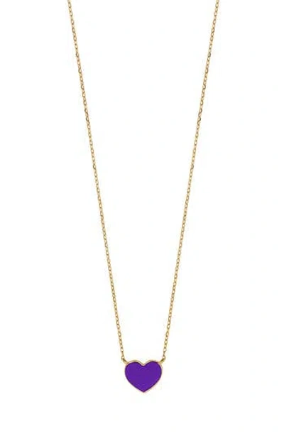 Bony Levy Blg 14k Gold Enamel Heart Pendant Necklace In 14k Yellow Gold