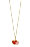 Bony Levy Blg 14k Gold Heart Duo Pendant Necklace In 14k Yellow Gold