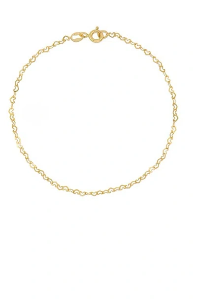 Bony Levy Blg 14k Gold Heart Link Chain Bracelet In 14k Yellow Gold