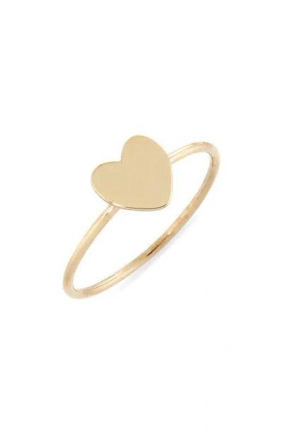 Bony Levy Blg 14k Gold Heart Stackable Ring In Metallic