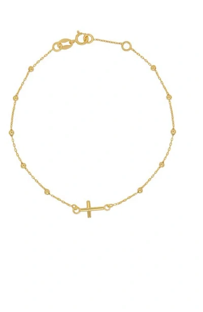 Bony Levy Blg 14k Gold In-line Cross Chain Bracelet In 14k Yellow Gold