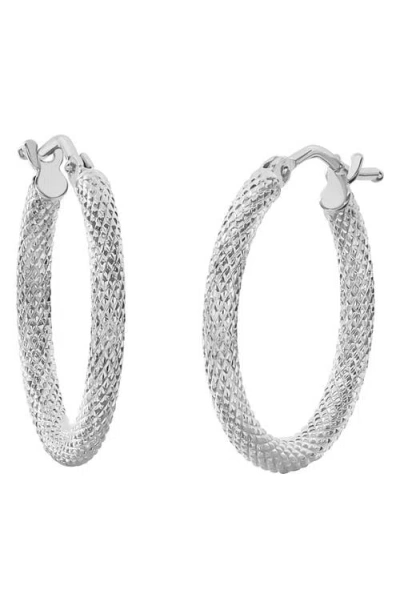 Bony Levy Blg 14k White Gold Faceted Hoop Earrings
