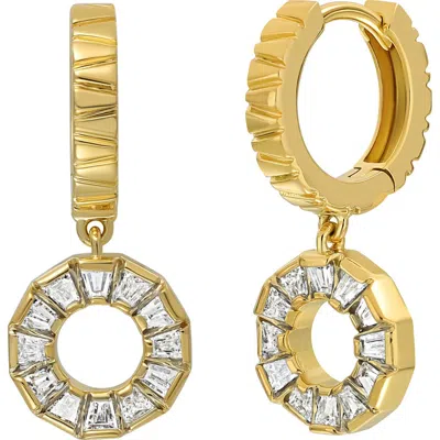 Bony Levy Circle Of Life Diamond Huggie Drop Earrings In 18k Yellow Gold