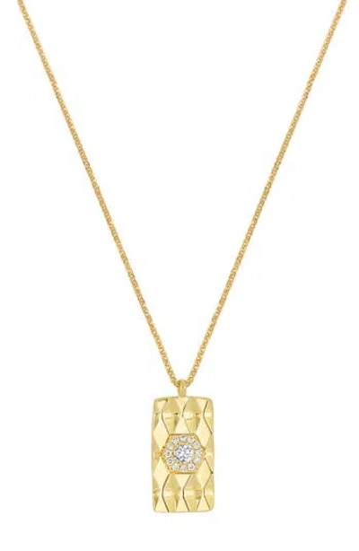 Bony Levy Cleo 18k Yellow Gold Diamond Tag Pendant Necklace