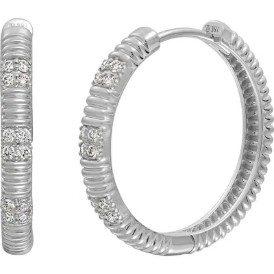 Bony Levy Cleo Diamond Hoop Earrings In Metallic