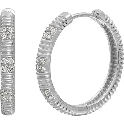 Bony Levy Cleo Diamond Hoop Earrings In Silver