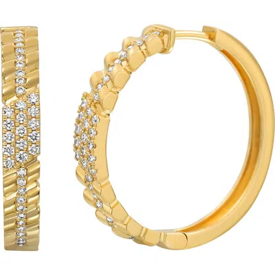 Bony Levy Cleo Diamond Textured Hoop Earrings In Gold