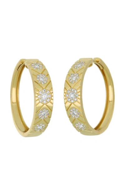 Bony Levy Cleo Diamond Textured Hoop Earrings In Gold
