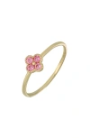 Bony Levy Clover Pink Tourmaline Ring In 14k Yellow Gold
