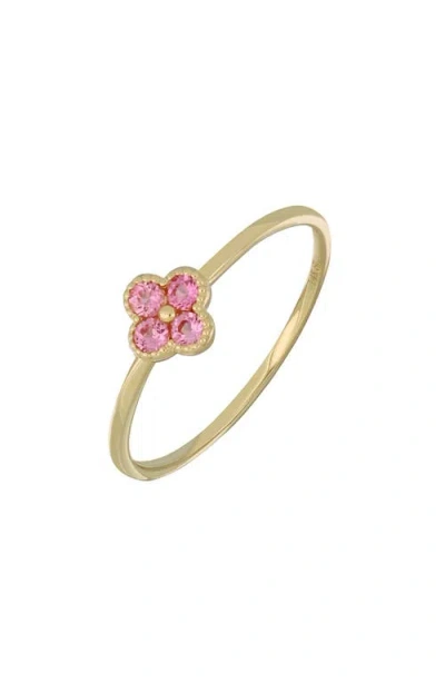 Bony Levy Clover Pink Tourmaline Ring In 14k Yellow Gold
