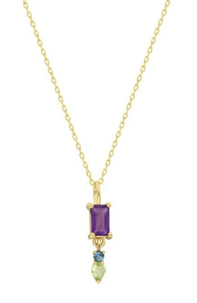 Bony Levy Color 14k Gold Mixed Stone Pendant Necklace