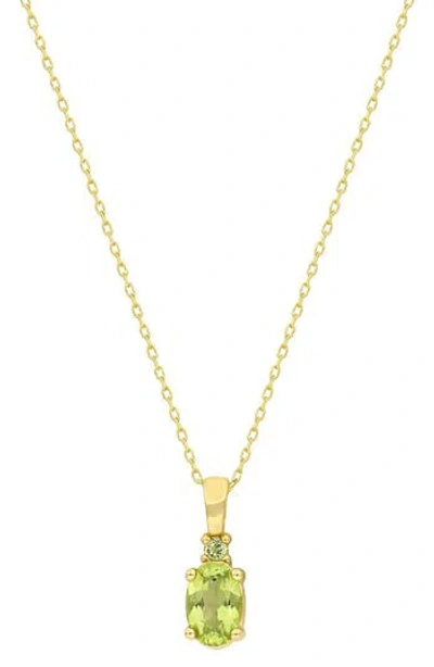 Bony Levy Color 14k Gold Oval Peridot Pendant Necklace In 14k Yellow Gold