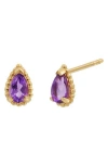 Bony Levy Color 14k Gold Pear Cut Stud Earrings In 14k Yellow Gold - Amethyst