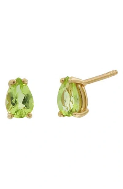 Bony Levy Color 14k Gold Pear Cut Stud Earrings In 14k Yellow Gold - Peridot