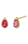 Bony Levy Color 14k Gold Pear Cut Stud Earrings In 14k Yellow Gold - Pink Topaz
