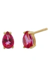 Bony Levy Color 14k Gold Pear Cut Stud Earrings In 14k Yellow Gold - Pink Topaz