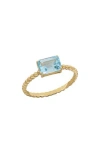 Bony Levy Color 14k Gold Ring In 14k Yellow Gold - Blue Topaz