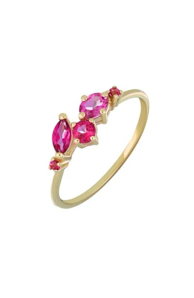 Bony Levy Color Pink Topaz Stackable Ring In 14k Yellow Gold