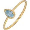 Bony Levy Color Stackable Ring In 14k Yellow Gold - Blue Topaz