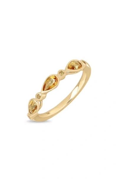 Bony Levy Color Stackable Ring In 14k Yellow Gold/citrine