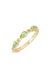 Bony Levy Color Stackable Ring In 14k Yellow Gold/peridot