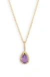 Bony Levy Color Stone Pendant Necklace In 14k Yellow Gold - Amethyst