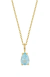 Bony Levy Color Stone Pendant Necklace In 14k Yellow Gold - Blue Topaz