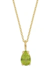 Bony Levy Color Stone Pendant Necklace In 14k Yellow Gold - Peridot