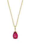 Bony Levy Color Stone Pendant Necklace In 14k Yellow Gold - Pink Topaz