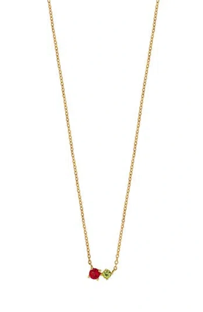 Bony Levy Color Stone Pendant Necklace In 14k Yg Peridot Pink Trmln