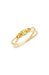 Bony Levy Color Stone Trend Ring In 14k Yg Peridot Citrine