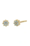 Bony Levy Color Stud Earrings In 14k Yellow Gold/blue Topaz