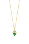 Bony Levy Diamond & Emerald Pendant Necklace In Gold