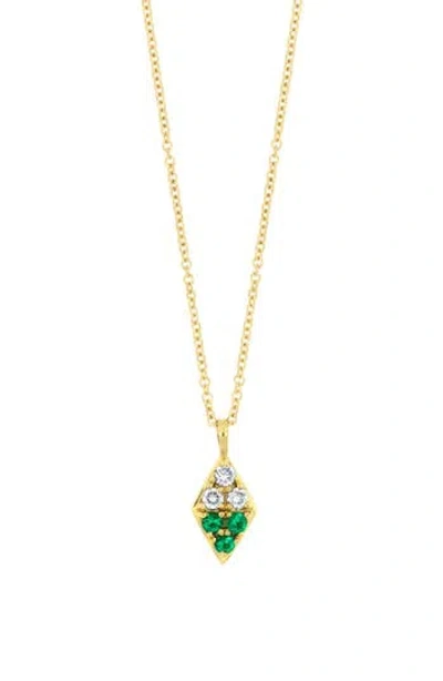 Bony Levy Diamond & Emerald Pendant Necklace In Gold