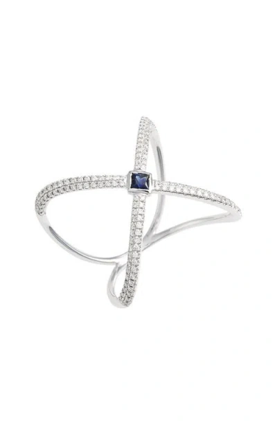 Bony Levy Diamond & Gem Crossover Ring In Metallic