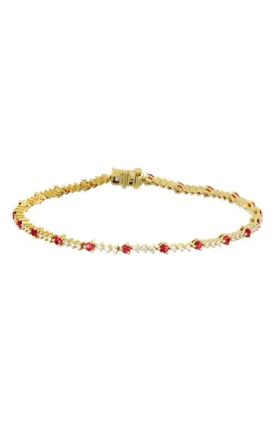 Bony Levy Diamond & Ruby Bracelet In 18k Yellow Gold/red Ruby