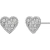 Bony Levy Diamond Heart Stud Earrings In Silver