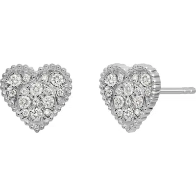 Bony Levy Diamond Heart Stud Earrings In Silver