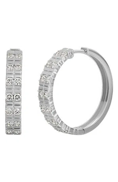 Bony Levy Diamond Hoop Earrings In Metallic