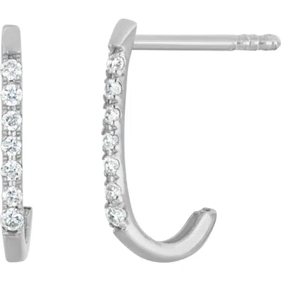 Bony Levy Diamond J-hoop Earrings In Silver
