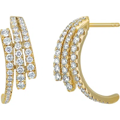 Bony Levy Diamond J-hoop Earrings In Gold