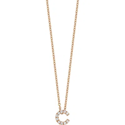 Bony Levy Diamond Pavé Initial Pendant Necklace In 18k Rose Gold - C