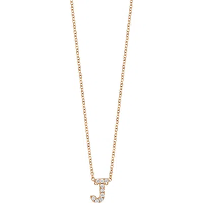 Bony Levy Diamond Pavé Initial Pendant Necklace In 18k Rose Gold - J