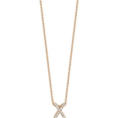 Bony Levy Diamond Pavé Initial Pendant Necklace In 18k Rose Gold - X