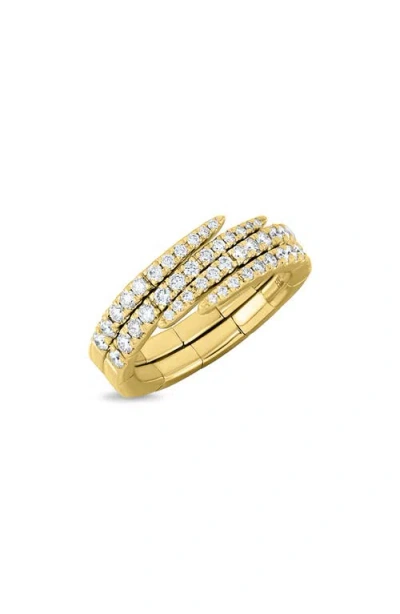 Bony Levy Diamond Stacked Stretch Ring In 18k Yellow Gold/diamond