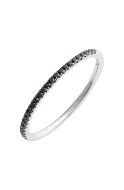 Bony Levy Diamond Stacking Ring In Black Diamond/white Gold